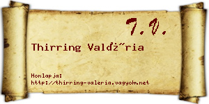 Thirring Valéria névjegykártya